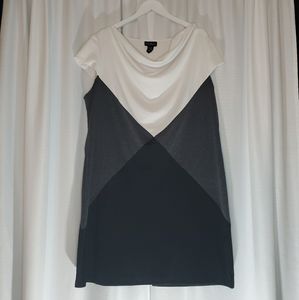 Lane Bryant Black and White Color Block Dress
